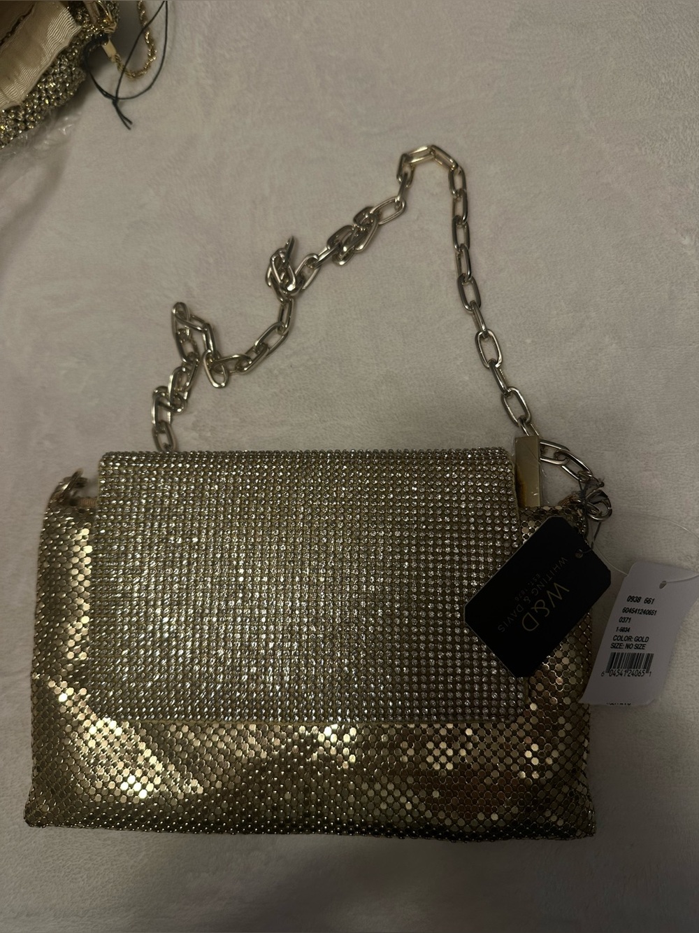 Whiting & Davis Gold Mesh Chain Crossbody Bag